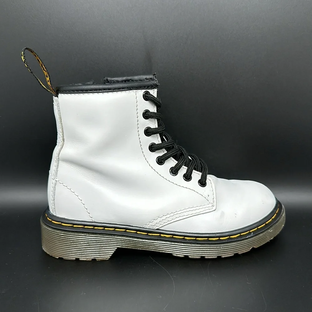 Dr Martens 1460 White Boots Youth‎ Sz 12